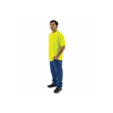 Majestic High Visibility Short/Long Sleeve Shirt, Short Sleeve, 100% Birds Eye Mesh Polyester, Yellow,  472-75-5303/X2