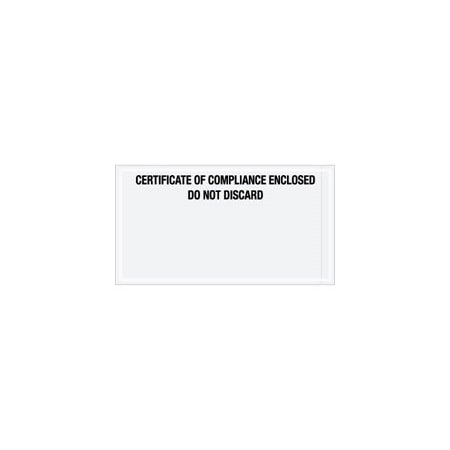 Bubblefast 6 x 11'' ''Certificate of Compliance Enclosed'' Transportation Envelopes, 1000PK BFPL511