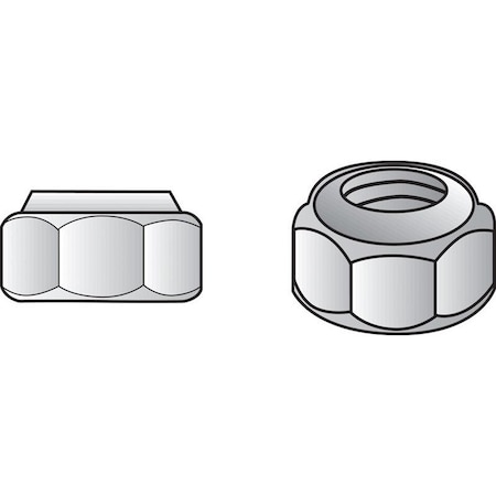 Hillman 3/8 in. Zinc-Plated Steel SAE Nylon Lock Nut, 100PK 180183
