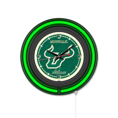 Holland Bar Stool University of South Florida 15 Double Neon Wall Clock Clk15BK