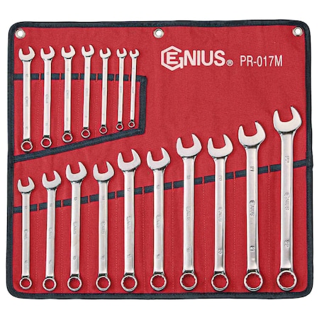 Genius Tools 17 Piece Metric Combination Wrench Set PR-017M
