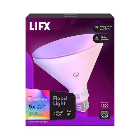 Feit Electric Feit LIFX PAR38 E26 Medium Smart-Enabled LED Bulb Color Changing 150 Watt Equivalence LXPAR381600RGBW