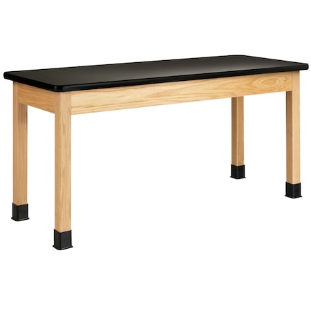 Diversified Spaces Plain Apron Table, Oak, Wood Frame, 60 in W, Black P721LBBK30E