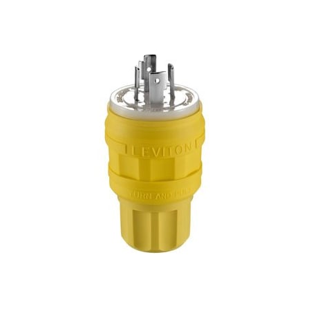 Leviton Industrial Grade Wetguard Plug 20 Amp, 250 Volt 3-Phase 26W75