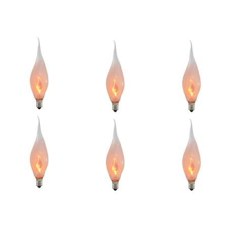 Bulbrite Incandescent CA5 Candelabra Screw Base E12 Light Bulb, 3W, Silicone Flame Shaped, 12PK 861258