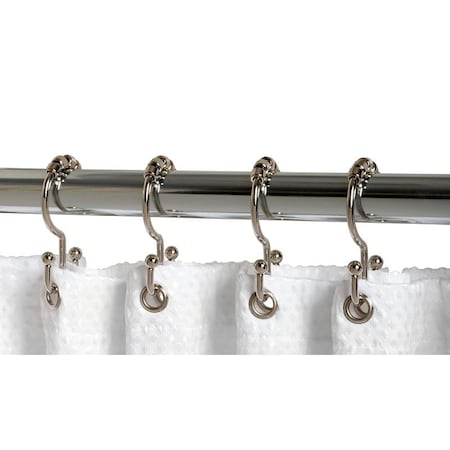 Zenna Home Roller Shower Curtain Hook, Steel/Zinc, Chrome 96SS