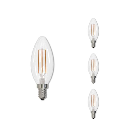 Bulbrite 60w Clear Dimmable B11 Edison Style Filament LED Lght Bulb Warm Wht Candelabra Scrw Base, 2700K, 4PK 861584
