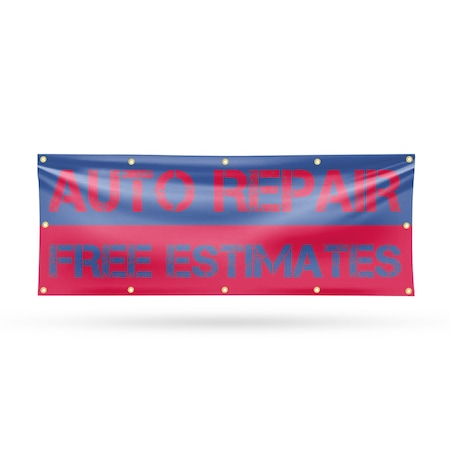 Signmission Auto Repair Free Estimates, 48 Inch x 120 Inch, Vinyl Banner B-120-30472
