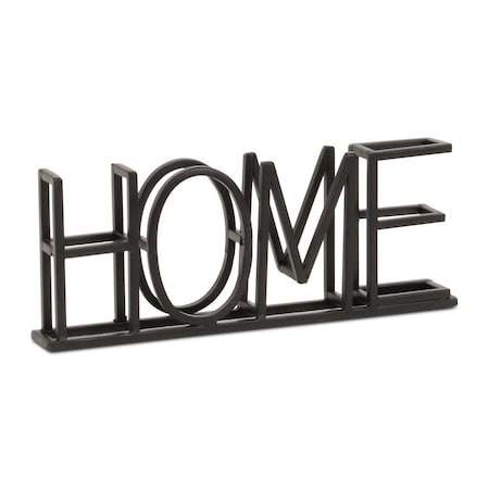 Homeroots 11" Black Metal Home Tabletop Sign 635391