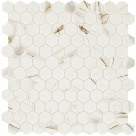 Daltile Uptown Glass 1in Hexagon Mosaic, 16.92 SQFT Per Carton, 18PK UP241HEXMS1P