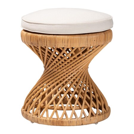 Bali & Pari Borneo Bohemian Light Honey Rattan Footstool 248-13735-ZORO