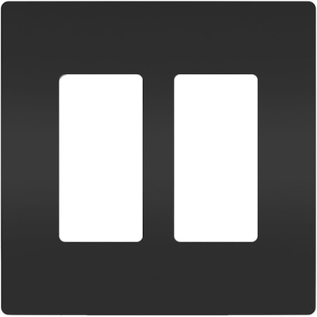 Zoro Select Rocker Wall Plate, Number of Gangs: 2 Plastic, Matte Finish, Black RWP262BK