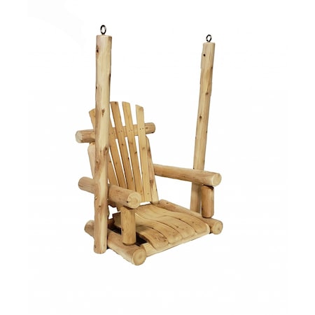Homeroots 31" Natural Unfinished Solid Wood Outdoor Swing Chair 370294