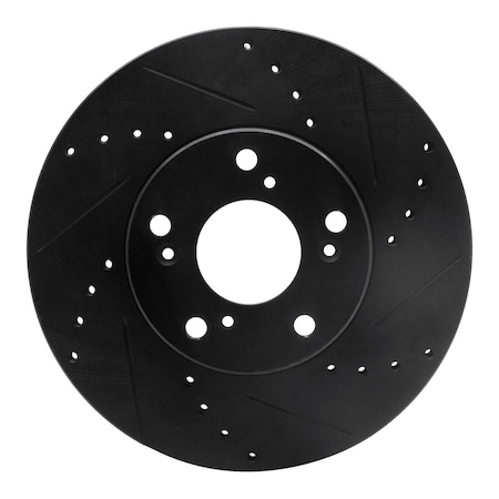 Premium Black Drilled & Slotted Brake Rotor, Disc Brake Rotor,
