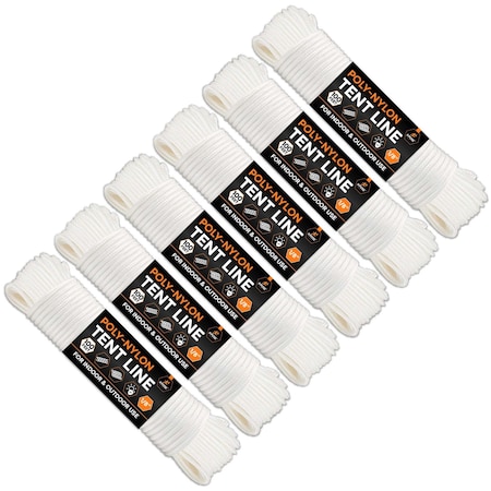 Xpose Safety Nylon Tentline 100ft, 6PK NT-100-6-X-S