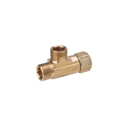 Brasscraft CT2-664X P Tube Tee, 3/8 x 3/8 x 1/4 in, Female Compression x Compression, Rough, 1.87 in L, 3/8 in OD CT2-664XP