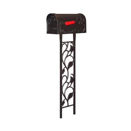 Gan Eden SCB-1005-450-BLK Hummingbird Curbside with Floral Mailbox Post, Black GA686382