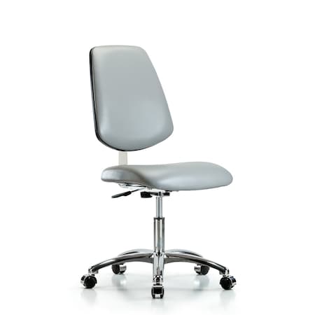 Blue Ridge Ergonomics Clean Room Chair 18" to 23" Height, Vinyl, Dove BR-CLR-VDHCH-MB-CR-CC-8567