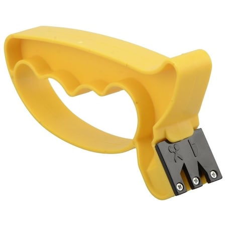 Vulcan Knife and Scissors Sharpener, PP Handle, Body Yellow, Top Black 30090