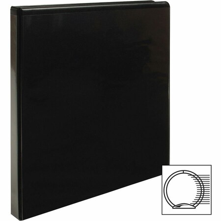 Business Source Ring Binder, Black, Clear Sleeve BSN09950