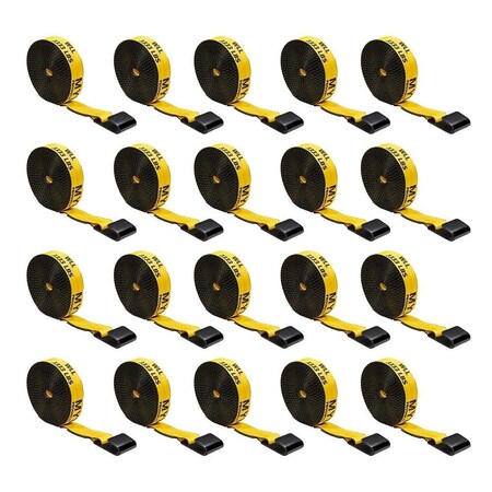 Mytee Products 2inx40ft Heavy Duty Yellow Winch Straps Tie Down w/Flat Hook WLL# 3,333 lbs, 20PK WS240x20