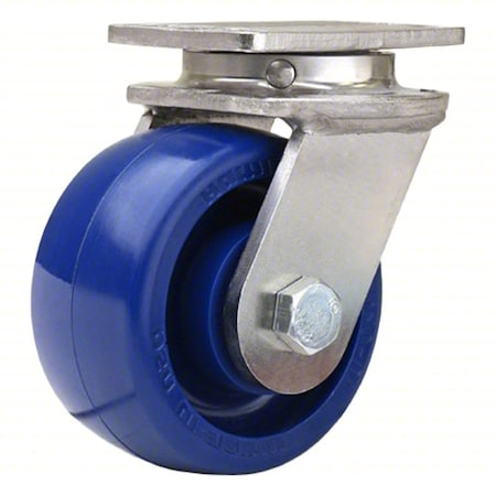 Hamilton Plate Caster, Swivel, Polyurethane, 5 1/8"H S-ENS-4UYSB