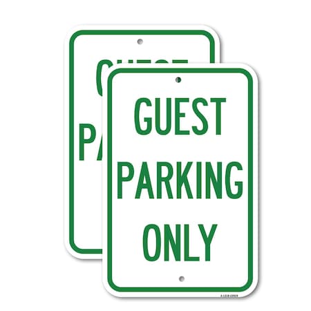 Signmission Guest Parking Only, 18'' X 24'' 2 Signs, Heavy Gauge Aluminum, 2PK A-1824-2PACK-23929