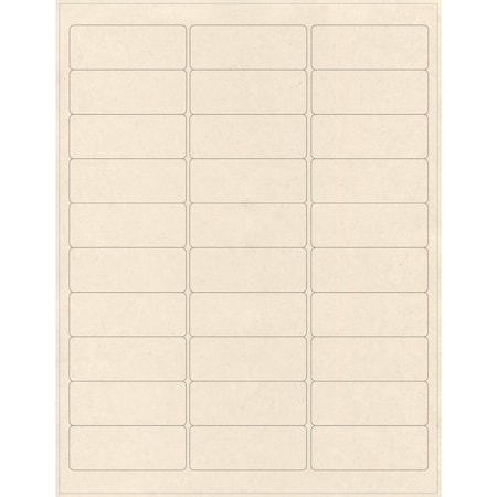 Elevate Packaging 2.625 x 1 in. Compostable Address Labels, Blank Layflat Sheets, Sugarcane, 25PK LC8752