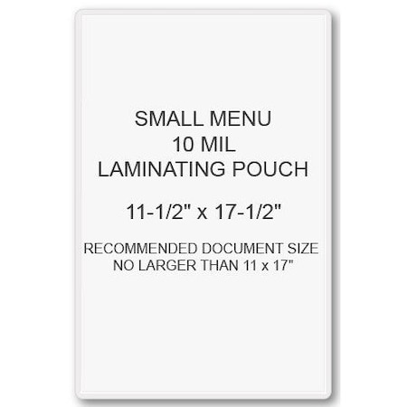 Sircle SircleLam Small Menu Size Pouches- 10 mil, 50PK SMENU-10