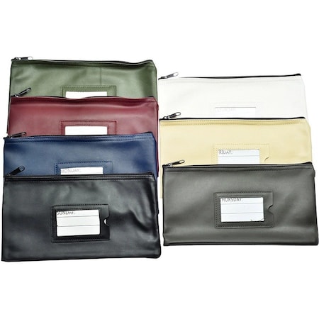 Nadex Coins Vinyl 7-Day Pack of Zippered Bank Deposit Cash and Coin Bags with Card Window Multi-Color NCB9-1003-AST