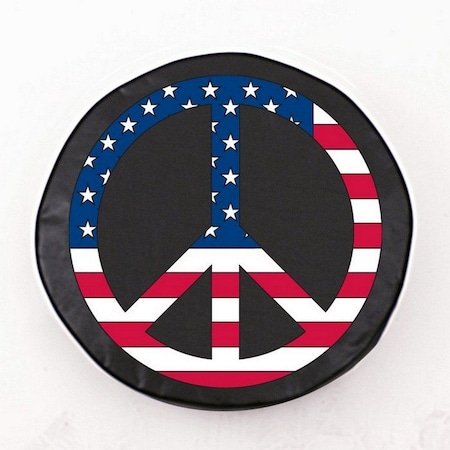 Holland Bar Stool Co 34" x 8" Pink Peace Sign Tire Cover TCAPkPeacBkBK