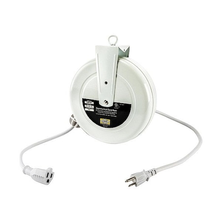 Hubbell Wiring Device-Kellems ExtensionCordReel, White, 20ft, 14AWG HBLC20143C