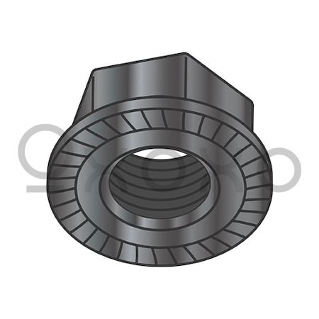 Oxoxo 12-24 Serrated Flange Hex Lock Nuts Case Hardened HR15N 78/90 Black Zinc and Bake, 4000PK 607311