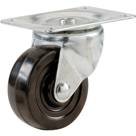 Shepherd Hardware 2'' General-Duty Soft Rubber Swivel Plate Caster 9477