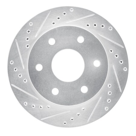 Dynamic Friction Co BRAKE ROTOR DRILLED AND SLOTTED SILVER 631-48036L