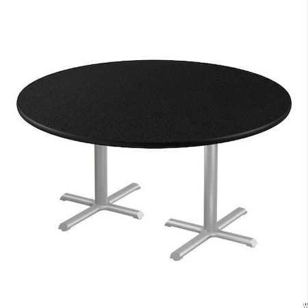 Correll Round Cafe Table, 60 in W, 60 in L, 29 in H, Particleboard Top, Black Granite SCT60R-07-98-09