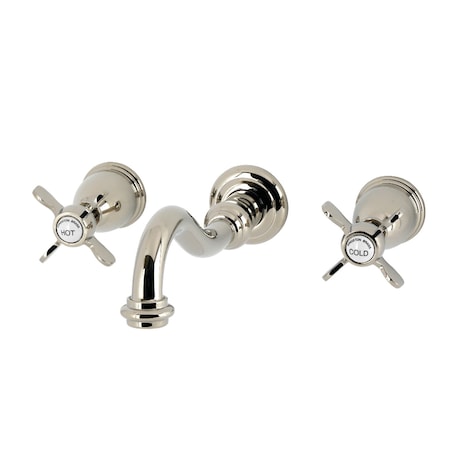Kingston Brass Two-Handle Wall Mount Tub Faucet, Polished Nickel KS3026BEX