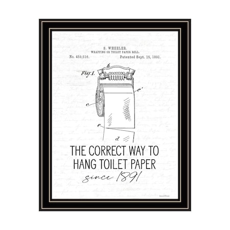 Homeroots Correct Way to Hang Toilet Paper Black Framed Print Bathroom Wall Art 530090