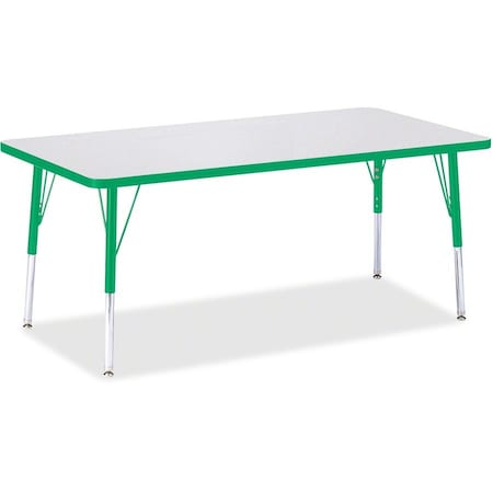 Jonti-Craft Berries Rectangle Activity Table, 30 in. x 60 in., E-height, Freckled Gray/Green/Gray 6408JCE119