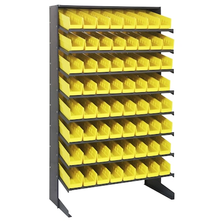 Quantum Storage Systems SINGLE SIDED PICK RACK W/64 YELLOW BINS QPRS-103YL