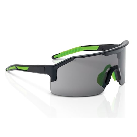 Jackson Safety Maxview+, Safety Glasses, Anti-Fog & Anti-Scratch, Smoke Lens, Black/Green Frame, Half-Frame 60003