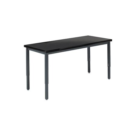 Diversified Spaces Metal Activity Tables, 60 in W, 42 in L, 23-1/2 in to 37-1/2 in H, Laminate, Black X890LBB