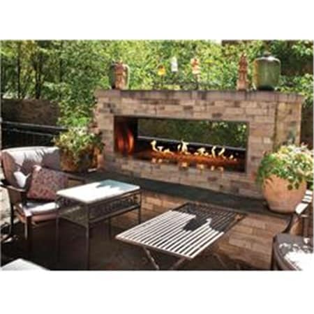 Empire 48 in. Push Button Manual Ignition 55000 BTU Outdoor Stainless Steel Linear Fireplace - Natural Gas OLL48FP12SN