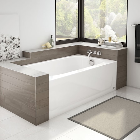 Bootz Kona 54''Lx30'' Wx15-1/4''D Porcelain Enamel Alcove Right Drain Bathtub in Wht 011-3302-00