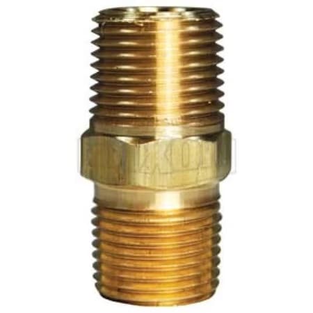 Dixon Hex Nipple, 3/4 in x 1-3/4 in L, Brass, MNPTF, Domestic 3701212C
