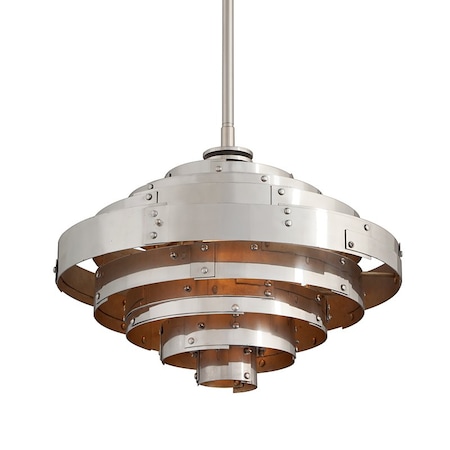 Troy Lighting Mitchel Field 1 Light Pendant 18 In. Vintage Aluminum Parisian Leaf F4723