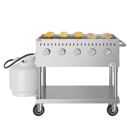 Koolmore 36 in. Commercial Mobile Outdoor Grill in Stainless Steel KM-CGM-36