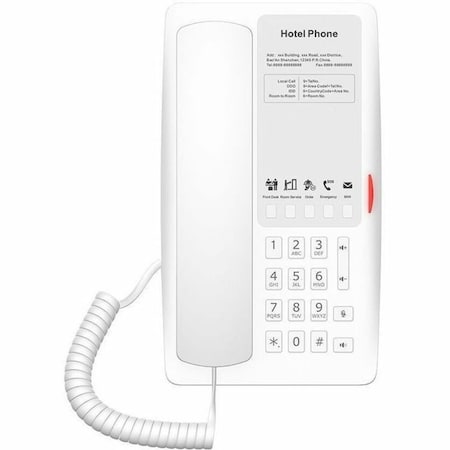 Fanvil H4 Hotel Phone WiFi 6 W WHITE "Hotel Customized faceplate 1 USB Port for charging 5 Soft H4W-WHITE