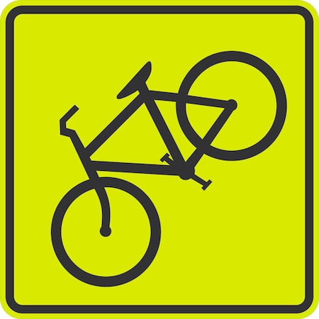 Lyle Bicycle Symbol, 30x30, Diamond Grade, Yellow Green G-15104-DG_30x30