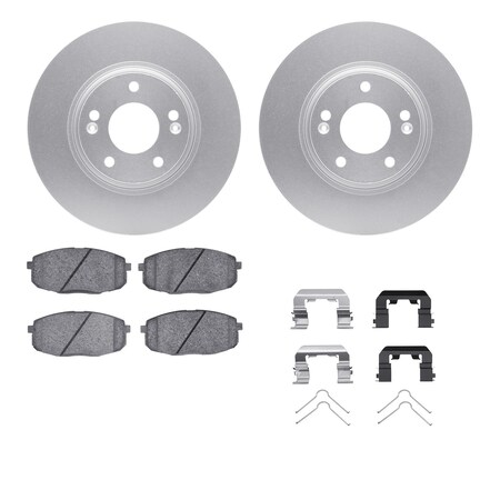 Dynamic Friction Co DFC GEOSPEC Coated Rotors with 5000 Brake Pads - Ceramic and Hardware 4512-03122